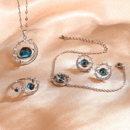 Luxurious High-end Zircon Jewelry Set For Fashionable Jewelry For Daily Travel, Parties, Banquets